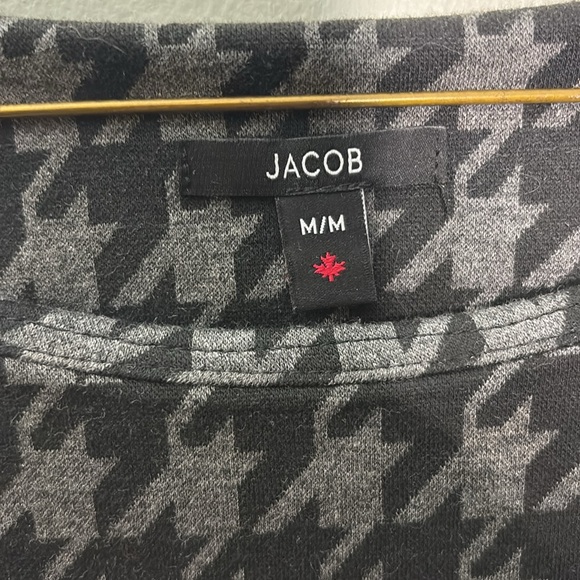 Jacob black and gray houndstooth Sheath Dress Short Sleeve M - Picture 3 of 5